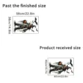 Dimension spec guide and layout size chart for Halloween scarecrow wall sticker. - Scarecrow Bat Style A (KSUV-9A) / 60x40cm Bagged Package