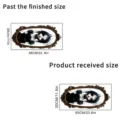 Halloween horror girl window sticker size guide showing finished and sheet dimensions - 30x60cm