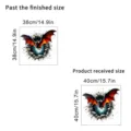 Halloween 3D bat wall sticker details showing 40cm received size and 38cm finished size - Broken Wall Bat (KSW41B) / 40x40cm
