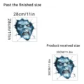 Detail view showing dimensions for the horror zombie wall sticker decoration - Zombie Style C (KSUV-16C) / 30x30cm