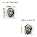 Dimensions guide for horror zombie wall sticker showing finished and received sizes - Zombie Style D (KSUV-16D) / 30x30cm