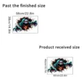 Detailed size specifications for 3D Halloween grim reaper wall sticker showing finished dimensions - Broken Wall Skull Ghost (KSW41D) / 40x60cm