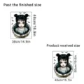 Halloween horror girl UV self-adhesive window sticker with bats and size dimensions. - 40x50cm