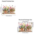 Detalle de medidas de pegatinas de tulipanes mostrando tamaños finales y de entrega. - KSC-201 Tulipán Mariposa Planta en Maceta (Pack de 2)