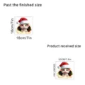 Dettagli che mostrano le dimensioni ricevute e finite dell'adesivo murale topo di Natale - Stile SD-128E (20x20cm)