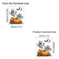 Guide des tailles pour autocollant citrouille fantôme Halloween, dimensions feuille 30x35cm - KSUV8B-30X35CM入袋包装