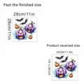 Sticker fenêtre citrouille Halloween comparant les tailles finies et reçues - KSUV8C-30X30CM入袋包装