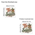 Christmas window decal size comparison showing 38cm finished and 40cm received dimensions - KSJ-208E Style / 1 Piece/Pack (40X40CM)