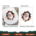 30x30cm 3D Santa Claus waterproof self-adhesive sticker for toilet lid decoration - 3D Santa Claus Peeking Style (YCSD117) / 30x30cm