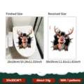 3D reindeer Christmas toilet sticker waterproof wall decal for holiday decor - 3D Christmas Reindeer Style (YCSD118) / 30x30cm