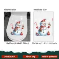 Christmas snowman toilet lid sticker set, 30x30cm waterproof self-adhesive vinyl decal - Christmas Snowman Combination Style (YCSD119) / 30x30cm