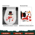 Kerst sneeuwman toiletsticker set 30x30cm met 9 zelfklevende waterdichte patronen - Kerst Sneeuwpop Hoge Hoed Stijl (YCSD122) / 30x30cm