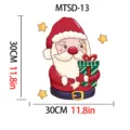 Detailed 30x30cm Christmas Santa Claus sticker for toilet lid or bathroom wall decor - Santa With Gift Box Star Style (MTSD-13)