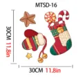 Christmas stickers set with 30cm dimensions for festive home toilet decoration - Christmas Stocking Glove Star Style (MTSD-16)