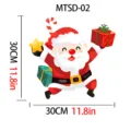 Christmas Santa Claus sticker for toilet lid decoration 30x30cm 11.8in waterproof decal - Santa With Gift Box Style (MTSD-02)