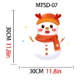 Detailed view of 30x30cm waterproof Christmas snowman sticker for bathroom decor - Snowman Orange Hat Style (MTSD-07)