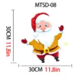 Detailed view of 30x30cm Christmas Santa Claus waterproof wall and toilet sticker - Smiling Santa Style (MTSD-08)