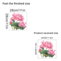 Detailed size comparison of lotus flower wall sticker, finished vs sheet size dimensions. - Lotus Style A (KSC175A) / 30x30cm