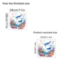 Vibrant waterproof blue dolphin and coral reef wall sticker size guide for bathroom decor - Dolphin with Coral (KSC177A) / KSC177A-30X30CM