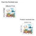 Detailed size view of waterproof shark and coral reef stickers for bathroom decor - Watercolor Blue Whale Ocean (KSC177B) / KSC177B-30X30CM