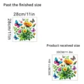 Size comparison diagram showing finished size 28cm and product received size 30cm - Floral Butterfly Mix B (KSC160B) / 30x30cm in Bag