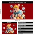 3D Easter rabbit with colorful eggs window sticker, 30x30cm electrostatic film decal - Yellow Plush Hat Rabbit C (DFHJ-31E) / 1 Piece