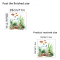 Detailed dimensions of waterproof ocean seaweed and fish wall decals for bathroom décor. - Shark and Tropical Fish (KSC177C) / KSC177C-30X30CM