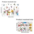 Dimensions of hummingbird and floral window stickers in 90x57cm and 60x40cm formats. - Static Hummingbird Vase (KSJ-175) / 40x60cm
