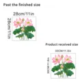 Detail showing received and finished sizes for waterproof lotus flower wall stickers - Lotus Style C (KSC175C) / 30x30cm