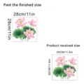 Lotus wall decal size details showing 30cm received sheet and 28cm finished layout. - Lotus Style D (KSC175D) / 30x30cm