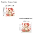 Detailed size comparison for the cat and butterfly self-adhesive waterproof wall sticker - Cat with Red Butterfly (KSC174D) / 30x30cm in Bag