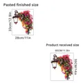 Comparison of product received size and finished size for cat and flower wall sticker - Street Lamp Floral Vine Cat Style D (KSC183D)