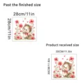 Detail view showing size specifications for cute cat flower wall sticker decal - Cat in Pink Hoodie (KSC174E) / 30x30cm in Bag