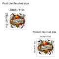 Size comparison for Halloween skeleton pumpkin window stickers showing dimensions - HAPPY HALLOWEEN Scroll (KSUV-19F) / 30x30cm