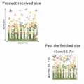 Afmetingendiagram voor waterdichte hek vlinder bloem muursticker, 60x40cm lay-out - KSC206E Stijl / 40x40cm
