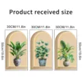 Set of 3 tropical green plant wall stickers, 30x50cm each, for realistic home wall decor. - KSC215-30X50CMX3入袋包装