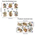 Detailed layout and dimensions for birdhouse and butterfly waterproof wall sticker sheets - 30x90cm (Set of 2)