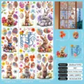 Easter rabbit window stickers set details with 20x30cm size and static cling material - Easter Bunny Butterfly Style (KSJ-155)