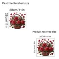 Detaillierte Größentabelle für Valentinstag Rosen-Wandsticker mit Maßen in cm und Zoll - Rose Korb Stil / 30x30cm