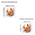 Vibrant butterfly self-adhesive wall sticker size guide for 30x30cm received dimensions - Orange-Yellow Vibrant Butterfly Style (KSC161D) / 30x30cm