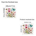 Size detail showing finished 28x28cm and received 30x30cm floral butterfly wall stickers - Floral Butterfly Mix H (KSC160H) / 30x30cm in Bag