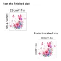 Detail of colorful flower and butterfly wall sticker showing received and finished sizes - Pink-Purple Floral Butterfly Style (KSC161K) / 30x30cm