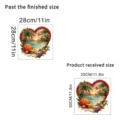 Detailed size comparison for heart-shaped beach wall stickers in 28cm and 30cm sizes. - KSC-155A Style (30x30cm)