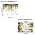 Wall sticker dimensions comparison showing finished effect and product received sizes - Champagne Rose Butterfly (KSC-149) / 30x90cm x 2 Sheets