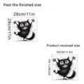 Größenvergleich für den lustigen schwarzen Katzen-Wandaufkleber, wasserdicht - Lustige Katze Stil C (KSC-154C) / Stil KSC-154C (30x30cm)