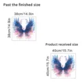 Detail view of blue and pink feather wing wall sticker showing 40cm sheet size - Dreamy Colorful Wings (KSC172C) / 40x40cm (Bagged)