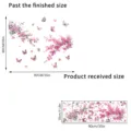 Size detail of peach blossom wall decals showing finished layout and sheet dimensions - Magnolia Floral Design Style