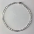 Minimalist clear quartz beaded necklace with seamless silver magnetic clasp for summer - 6mm Necklace / Clear