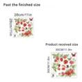 Strawberry butterfly wall sticker size specification showing received and finished dimensions - KSA113B-30*30CM