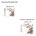 Detailed diagram showing 30cm received size and 28cm finished size for floral wall decal. - Model KSA114B / 30x30cm